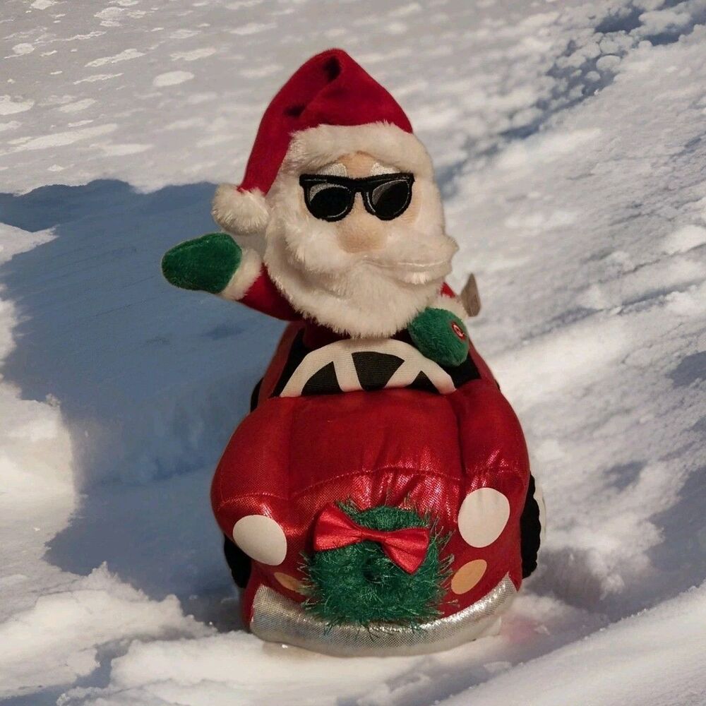 Gemmy Animated Santa Bump & Go Car Musical Tested Working Plays “Free Ride"